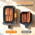 Dual Basket Air Fryer, 9.5 Quart Large Air Fryer with Double Basket, Black - Image 5