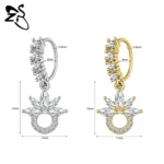 ZS 1 Piece 20G Trendy Hoop Nose Rings Women Moon Star Flower Pendant Septum Piercing Ear Helix Cartilage Piercings Jewelry 8MM - Image 23