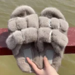 Winter European Fashion Women’s Shoes Ladies Slippers 100% Mink Slippers
