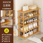Vertical Shoe Rack – Tall Narrow Shoe Rack Organizer for Small Spaces, Bamboo Shelf for Entryway, Closet, Corner, Doorway