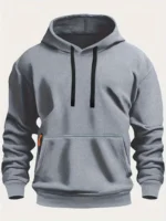 Fall/winter New Arrival Men’s fleece Hoodie High Quality Solid Color Hooded Sweatshirt Male Fashionable street style sweatshirt