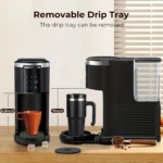 5-Cup/Single Serve Coffee Maker, Single Serve Coffee Maker K Cup 2 in 1 Coffee Machine with Ground Coffee & Pods Coffee, 6 to - Image 6