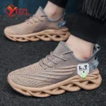 YRZL Men Sports Running Black Jogging Shoes Casual Sneakers Outdoor Breathable Mesh Women Light Shock-absorption Black Tennis - Image 5
