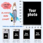 Personalized Photo Blanket Custom Fleece Throw Warm Soft Cozy Plush Flannel Blanket for Winter Thick Comfortable Couch Bed Office - Image 6
