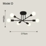 Nordic Minimalist Pendant Light Ceiling Lamp LED Chandelier Suitable for Bedrooms Living Rooms Black Gold Lighting Decoration - Image 8