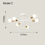 Nordic Minimalist Pendant Light Ceiling Lamp LED Chandelier Suitable for Bedrooms Living Rooms Black Gold Lighting Decoration - Image 9