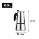 Moka Pot Machine Mocha Latte Pot Stainless Steel Mocha Espresso Coffee for Office Kitchen Italian Coffee Maker 2/4/6/9/12 Cups - Image 7