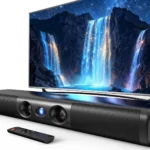 60W 2.0 Sound Bar for Smart TV with Deep Bass, Bluetooth 5.3, ARC/Optical/AUX, Wall Mountable for Gaming PC Projector