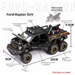 1:24 Scale Simulation Ford Raptor F150 Off-road Alloy Diecast Classic Car Model Supercar Sound Light boys toy Gift - Image 5
