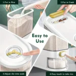 5kg/10kg Rice Dispenser - Large Pantry Storage Container with Measuring Cup & Time Markings - Image 4