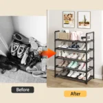 Multiple Layers Metal Shoe Rack, Large Capacity Shoe Organizer for Entryway, Closet, Garage, Shoe Shelf for Living Room
