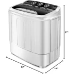 Portable Compact 13 Lbs Mini Twin Tub Washing Machine Washer Spin Dryer BlackWhite