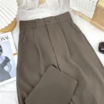 Fall Spring Black Suit Haren Pants Women Fashion Elastic High Waist Casual Trousers. - Image 10