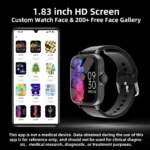 1.83” Waterproof Smart Watch with Message Answer Call Sleep Monitoring Sports Pedometer Information Alerts For iPhone Android