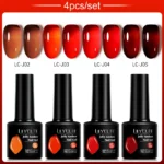LILYCUTE 4/5Pcs/Set 7ML Nude Pink Gel Nail Polish and Translucent Jelly Nail Art Gel Semi Permanent Soak Off Design Manicure Set - Image 23