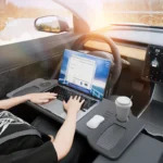 Desk for Tesla Model 3 / Y / S 2025 Car Steering Wheel Laptop Tray Food Desk Portable Office Table for Tesla Model 3 Model Y - Image 2