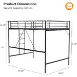 Full Size Metal Bed Frame for Adults, Kids, and Teens - No Box Spring Needed, Heavy Duty Slat Support, Black - Image 2
