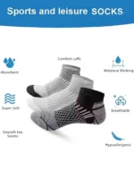 12Pairs High Qualit Athletic Socks Men's Ankle Socks Running Cyclling Waist Honeycomb Design And Firm Sports Leisure Socks Gifts - Image 6