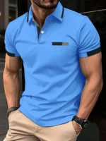 The new men's POLO shirt for summer 2025 features a casual fashionable comfortable and soft 3D pattern print - Image 4