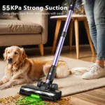 500W/55KPA Self-Standing Cordless Vacuum Cleaner,60 Mins Handheld Vacuum Cleaners,Smart LED Screen Vacuum for Carpet/Pet Hair - Image 4