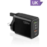 120W Fast Charger 5 Ports USB C PD Charger Quick Charge 3.0