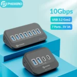 PHIXERO USB 3.2 Docking Station Hub 10Gbps Splitter Switch Dock Multi Port SD Card Socket Type C Gen2 for Surface PC Laptop 3.0