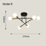 Nordic Minimalist Pendant Light Ceiling Lamp LED Chandelier Suitable for Bedrooms Living Rooms Black Gold Lighting Decoration - Image 11