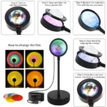 Tuya Smart Sunset Lamp USB Projector LED Night light with Remote Bluetooth App Control Atmosphere Mood Light for Photography - Image 4