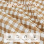 100% Cotton Duvet Cover Set,Bedding Set With Plaid Stripe,Skin Friendly Breathable,1 Duvet Cover,2 Pillowcase,Japan Simple Style - Image 4