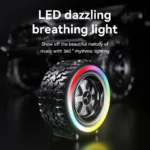 Creative Car Wheel Shape Wireless Speaker with Led Light Portable Outdoor Bluetooth Music Speaker Car Decor for Funny Gifts - Image 4
