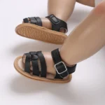 Summer Rubber Base Anti Slip Baby Sandales Shoes Toddler Girl Boy Canvas Sandals Non-Slip First Walker Crib Shoes For 0-18