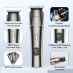 HATTEKER 6-in-1 Professional Cordless Hair Clipper for Man Metal Barber Kit with Trimmer Hair Cutting Set for Precision Cutting - Image 3