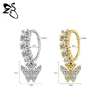 ZS 1 Piece 20G Trendy Hoop Nose Rings Women Moon Star Flower Pendant Septum Piercing Ear Helix Cartilage Piercings Jewelry 8MM - Image 34