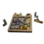 Wooden Cat Shaped Puzzle Toy Childrens Puzzle Early Education Thinking Training Fun And Difficult Childrens Birthday Gift Art
