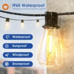 150FT LED Outdoor String Lights Waterproof Patio Lights Shatterproof ST38 Replaceable Bulbs Dimmable Outside Hanging Lights - Image 3
