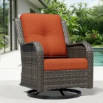 Outdoor Swivel Rocker Patio Chairs, Wicker Patio Furniture with High Back, Deep Seating, Wide Armrest, Thickened, Customized - Image 8