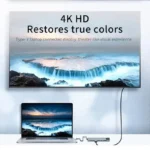 For MacBook Notebook Laptop Computer USB C Hub 8 in 1 Type C 3.1 To 4K HDMI Adapter with RJ45 SD/TF Card Reader PD Fast Charge