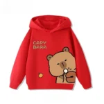 Autumn Winter Cartoon Cute Capybara Print Children's Hooded Hoodies Casual Fashionable Comfortable Boy Girl Sweatshirt Pullover - Image 14