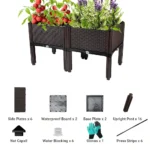 2 Garden/Balcony/Outdoor Patio Planting Box with Bracket Vegetable Flower Planting Raised Container Home Courtyard Plant Planter - Image 6
