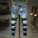 Vintage Blue Jeans Men Slim Autumn New Fashion Stretch