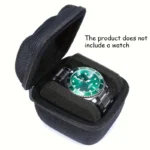 1pc Black Watch Storage Box - Hard Case W/Soft Pillows, Velvet Lined for Jewelry & Watches Protection - Image 7
