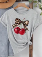 Women T-Shirt Short Sleeve Crew Neck Casual - Image 4