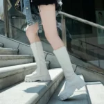 Women's Mid Calf Boots Padded Shoes Knee High Winter Sneakers - Image 4