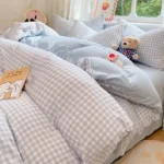 Pre-Washed Microfiber Duvet Cover Set with 2 Pillowcases – Ultra Soft Wrinkle-Resistant Bedding Set, Hypoallergenic & Breathable
