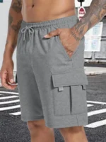 Summer Men's Sport Shorts Male Breathable Loose Multi-pockets Cargo Shorts Outdoor Jogging Fitness Casual Drawstring Mens Shorts - Image 3