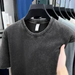 American Style Retro Heavyweight Solid Color Short Sleeved T-shirt Men Women Summer Street Trendy Washed Old Oversized Clothes - Image 7