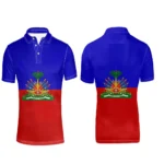 Haiti Custom College Name Team Logo Lapel T Shirt Hti - Image 7