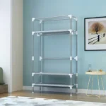 Non-Woven Fabric Portable Closet Wardrobe with Rolling Door & Hanging Rack - Lightweight Clothes - Image 5