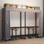 Dustproof Wardrobe Portable Bedroom Clothing Rack Reinforced Storage Cabinet Oxford Cloth Waterproof Cupboard Closet Organizer - Image 5
