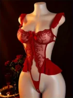 Plus Size S M L XL 2XL 3XL Sexy Lingerie Women Adult Teddy Babydolls Sex Clothes Bodysuit Exotic Pajamas Straps Deep V Open Bra - Image 7